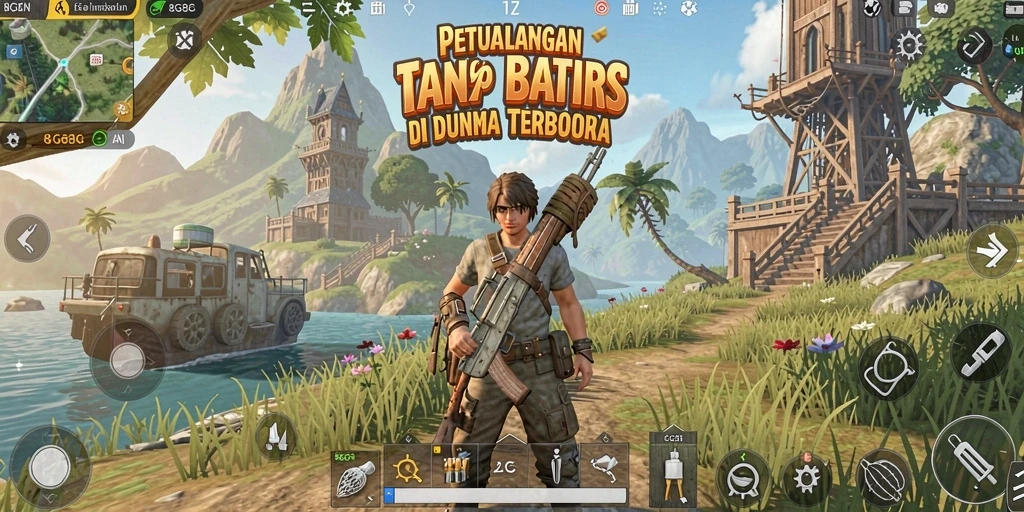 Tangkapan layar gameplay menampilkan dunia terbuka yang luas dan grafis yang menakjubkan.
