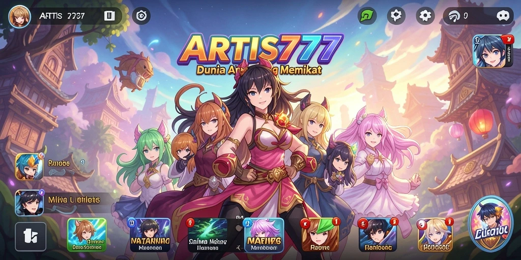 Tampilan gameplay menarik dalam dunia anime penuh warna.