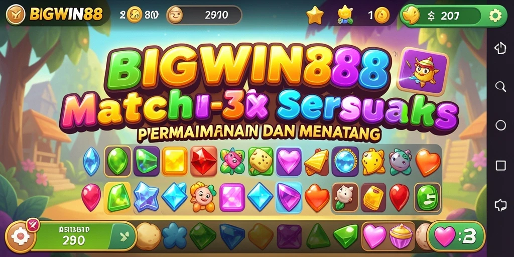 Gameplay seru BIGWIN88 dengan tantangan Match-3 yang menawan.