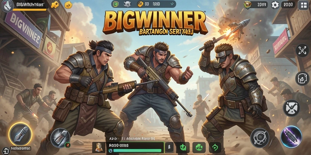 Tangkapan layar gameplay menegangkan dari BIGWINNER dalam pertarungan Battle Royale.