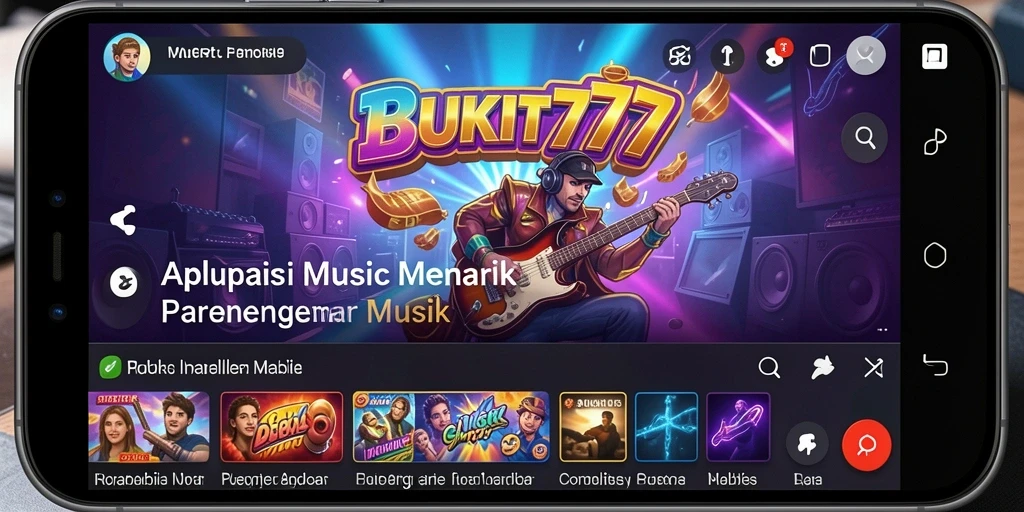 Tampilan gameplay BUKIT777 dengan berbagai genre musik yang seru.