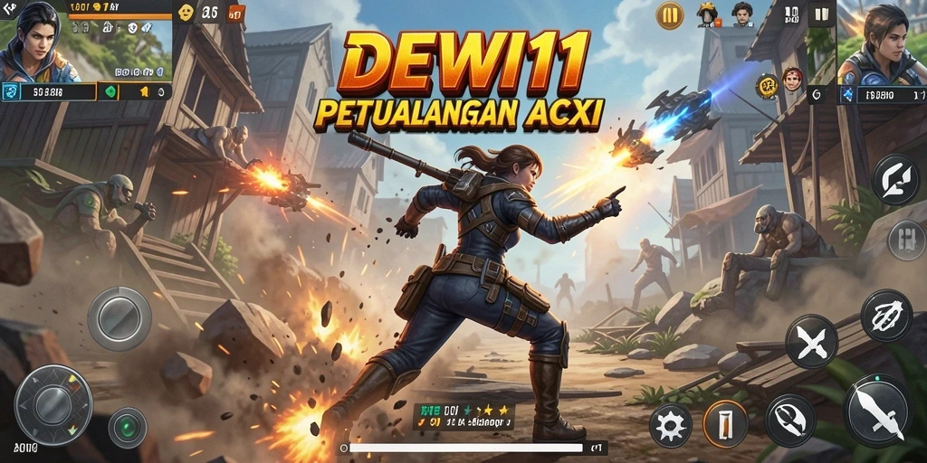 Tampilan grafis DEWI11 yang memukau dengan aksi pertarungan yang intens.