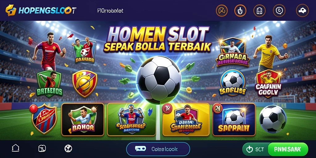 Tampilan gameplay HOPENGSLOT yang mendebarkan dengan tema sepak bola.