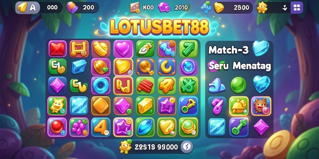 Tampilan gameplay LOTUSBET88 yang menantang dan penuh warna.