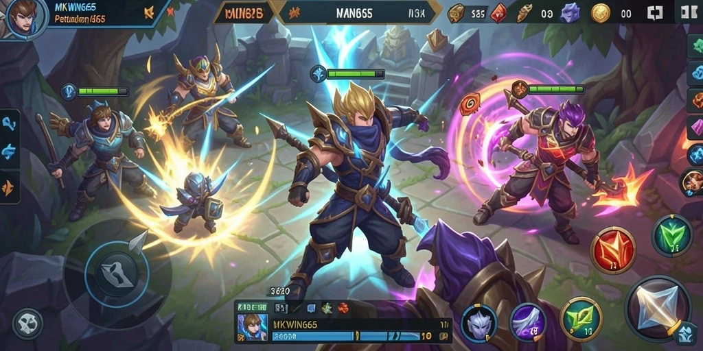 Gameplay MOBA menegangkan di MKWIN666 dengan aksi penuh strategi.