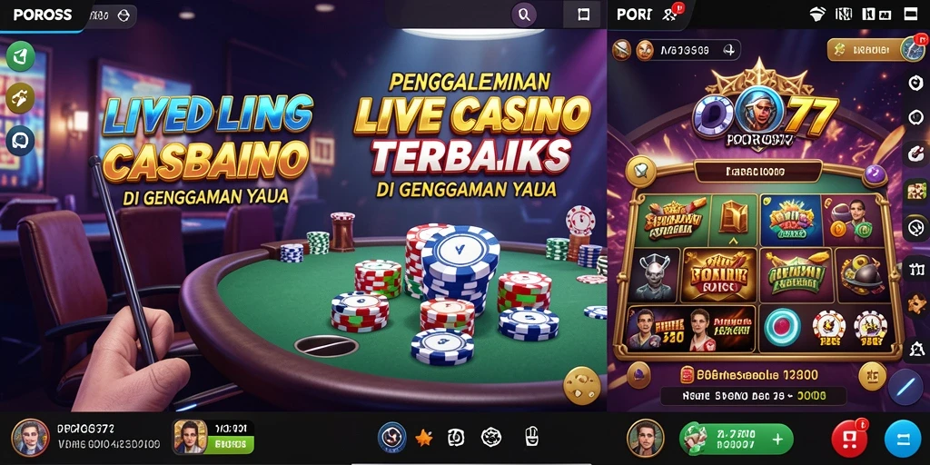 Tampilan gameplay mendebarkan di aplikasi Live Casino POROS77.