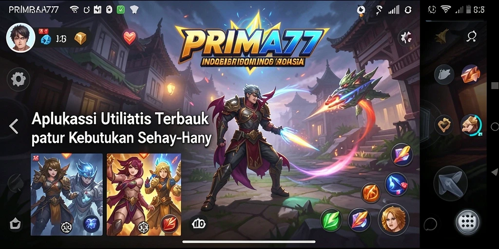 Screenshot aplikasi PRIMA77 menampilkan fungsi utilitas yang efisien.
