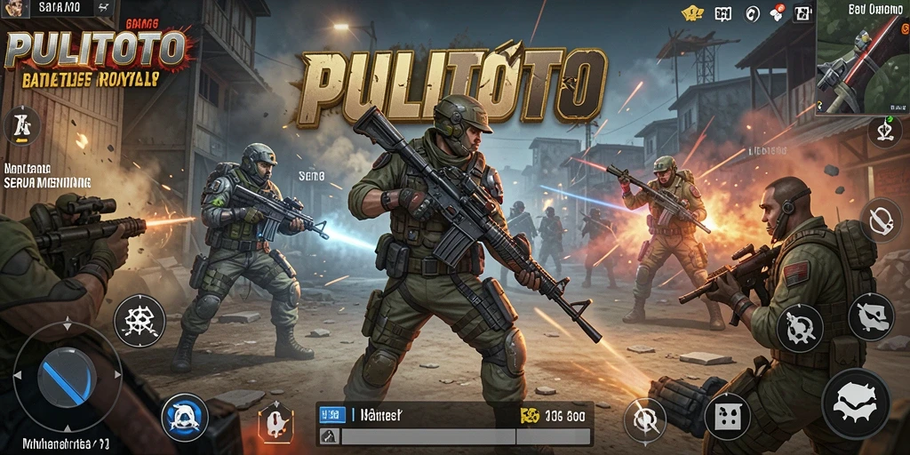 Gameplay PULITOTO yang intens dan menegangkan dalam arena Battle Royale.