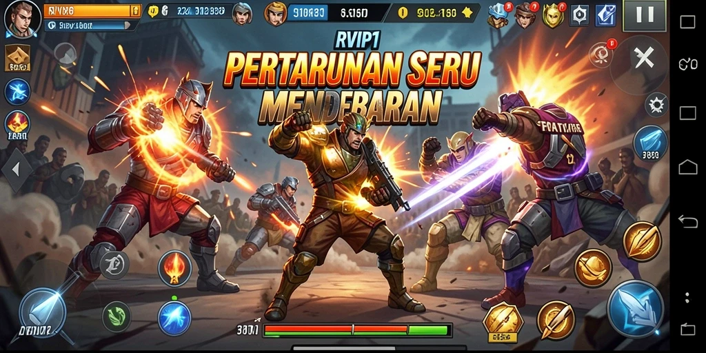 Tampilkan gameplay pertarungan yang seru di RVIP1.
