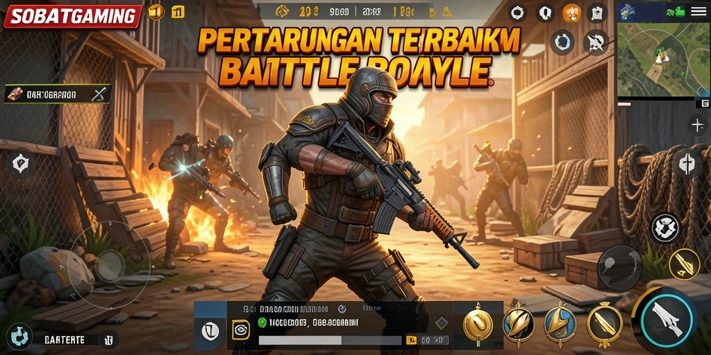 Gameplay seru SOBATGAMING yang menampilkan pertarungan sengit di medan perang.