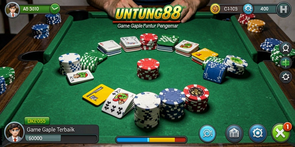 Tampilan screenshot UNTUNG88 menampilkan gameplay Gaple yang seru.