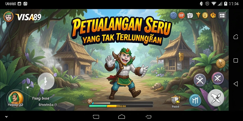 Tampilan gameplay petualangan yang mendebarkan dan penuh aksi.