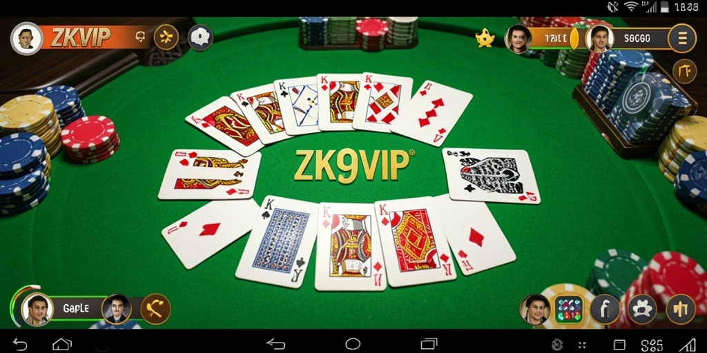 Tampilan gameplay yang seru dari ZK9VIP, permainan Gaple terbaik.